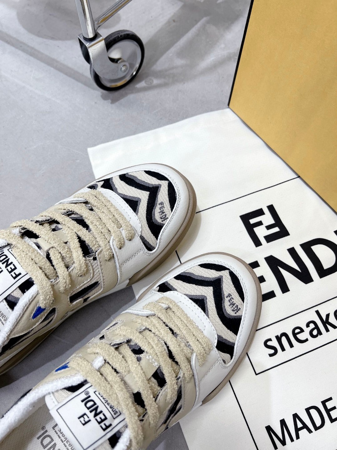 F**di FD F**di Match Low Tops Sneakers Black And White For Women