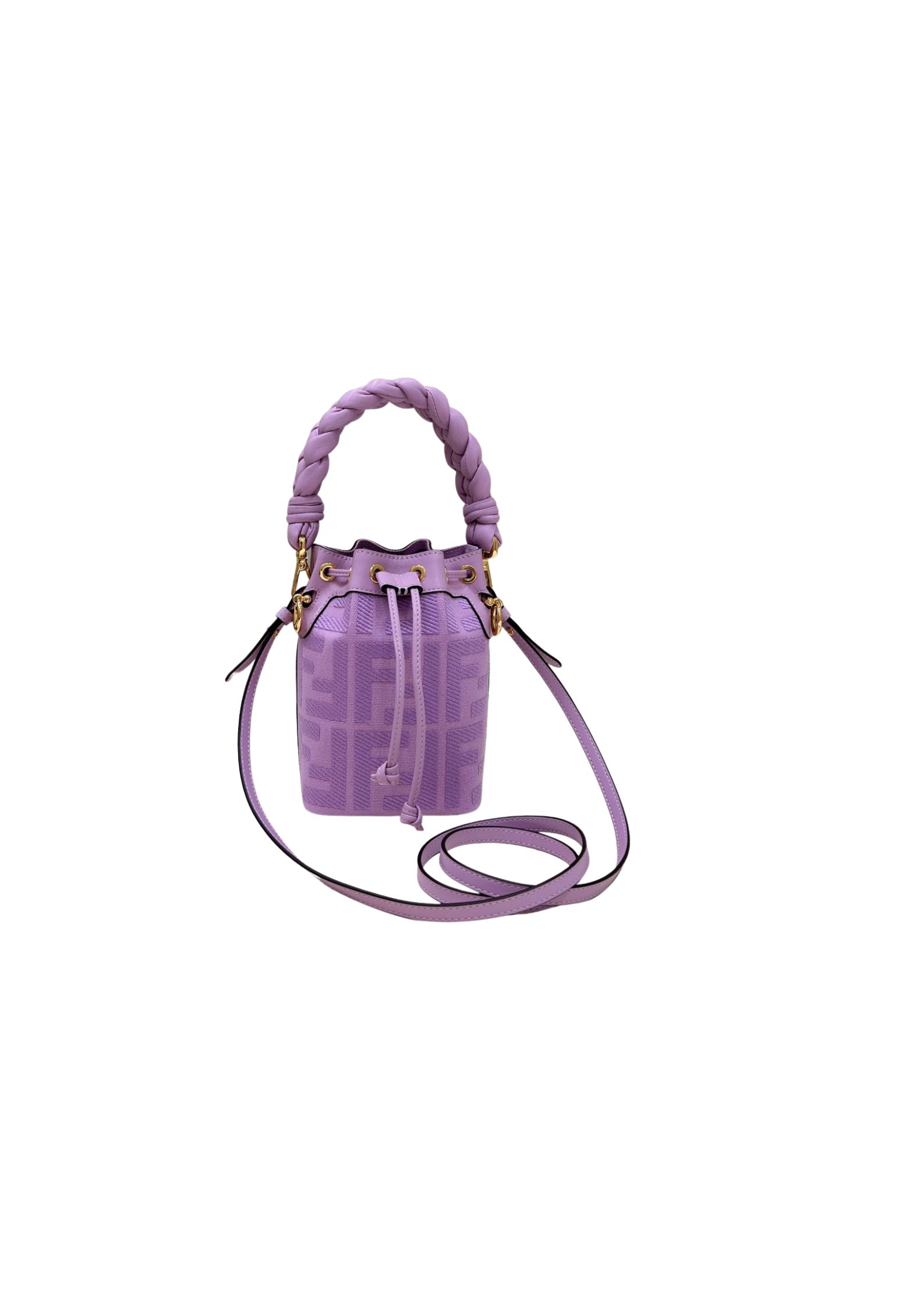 F**di FD Small Mon Tresor Bucket Bag Purple/ Green For Women 7.1 in/ 18 cm 8BS010AKKWF1JCO