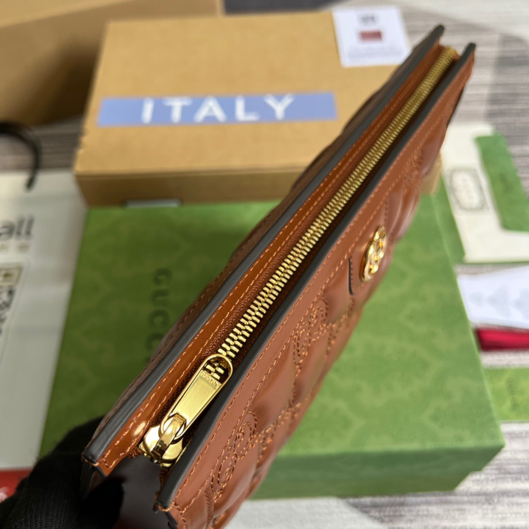 Gvc*1 GG Matelassé Pouch Black/Brown/ Grey For Women‎ 723780 UM8IG 1000 10.6 in/ 27 cm