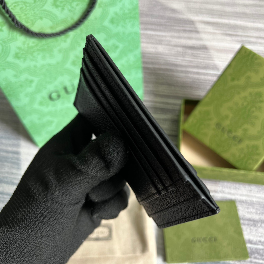 Gvc*1 GG Marmont Card Case Black For Men 4.7in/12cm ‎‎‎722734 1T56F 1000