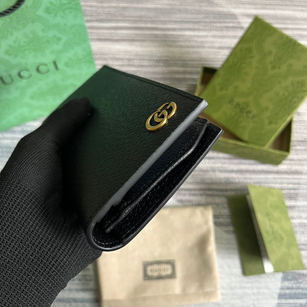 Gvc*1 GG Marmont Long Wallet Black For Men 7.1in/18cm ‎‎‎428740 DJ20T 1000