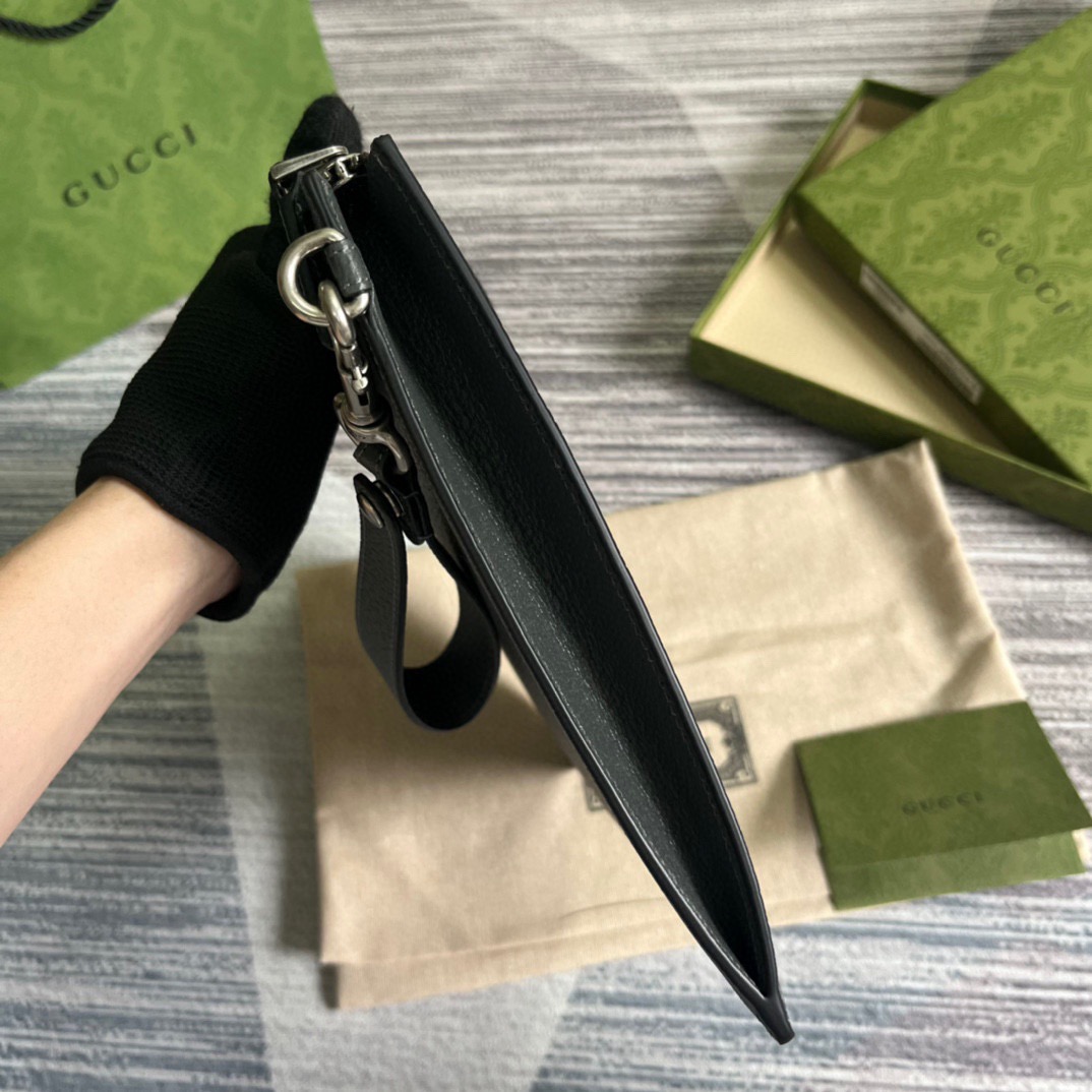 Gvc*1 GG Marmont Pouch Grey For Men 12in/30.5cm 475317 1T56F 1126