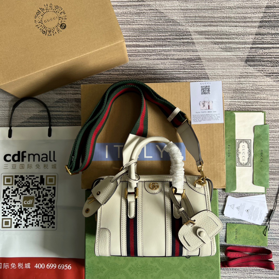 Gvc*1 Mini Top Handle Bag With Double G White/Grey For Men 8.7in/22cm