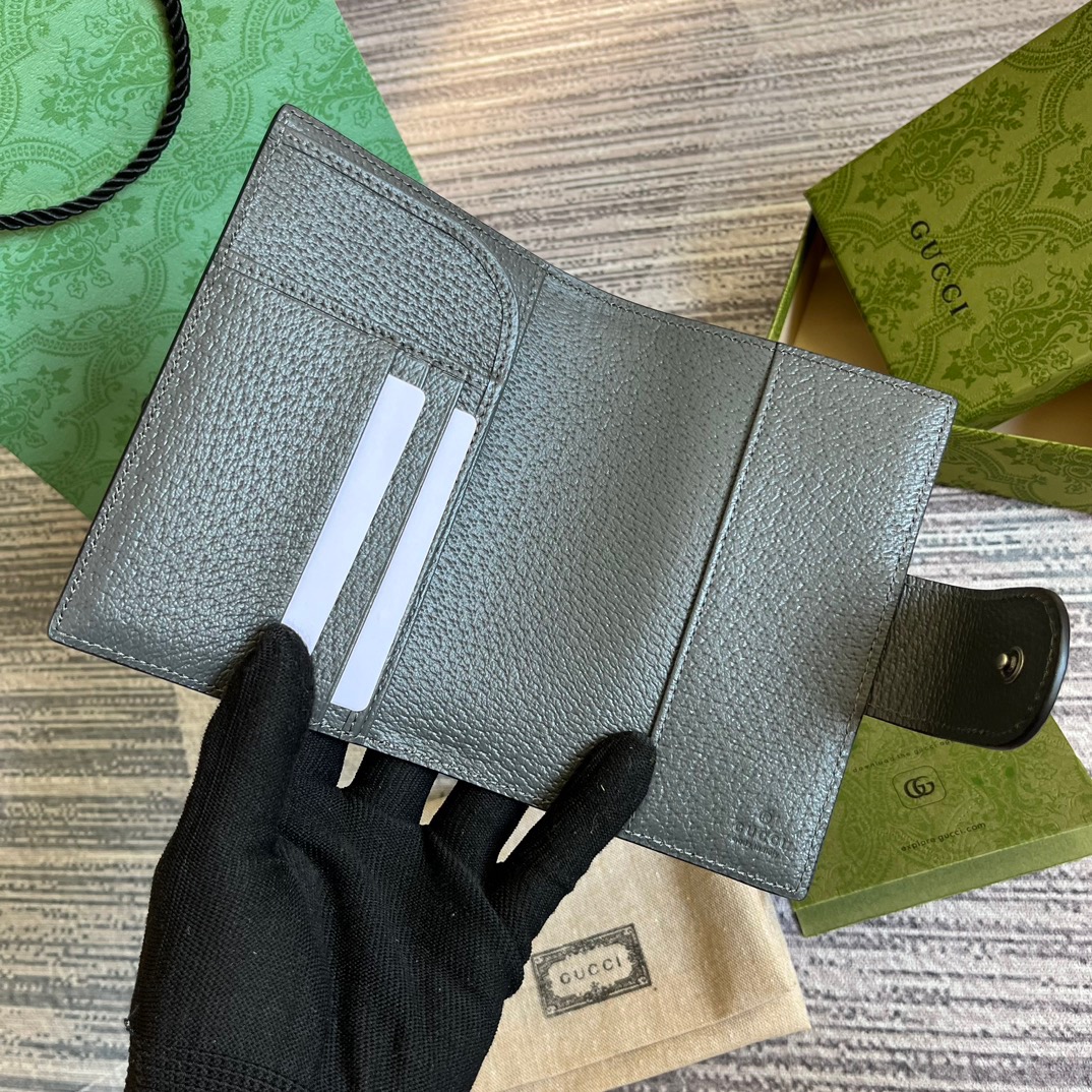 Gvc*1 Ophidia Card Case Svp*me Canvas Grey For Men 5.5in/14cm ‎‎‎732755 UULBN 1244