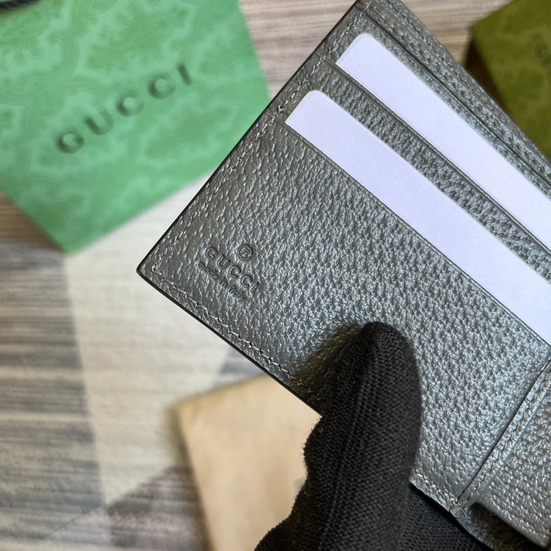 Gvc*1 Ophidia Wallet Svp*me Canvas Grey For Men 4in/10cm ‎732016 UULBN 1244