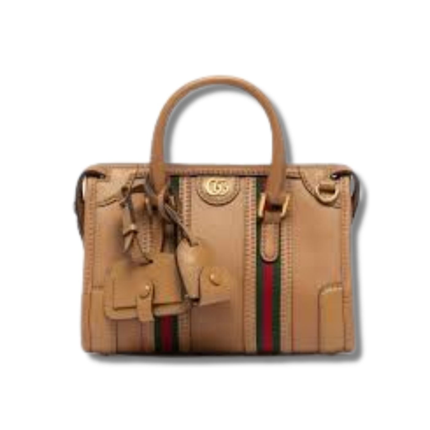 Gvc*1 Small Bauletto Top Handle Bag With Double G White/Brown For Men 10.6in/27cm