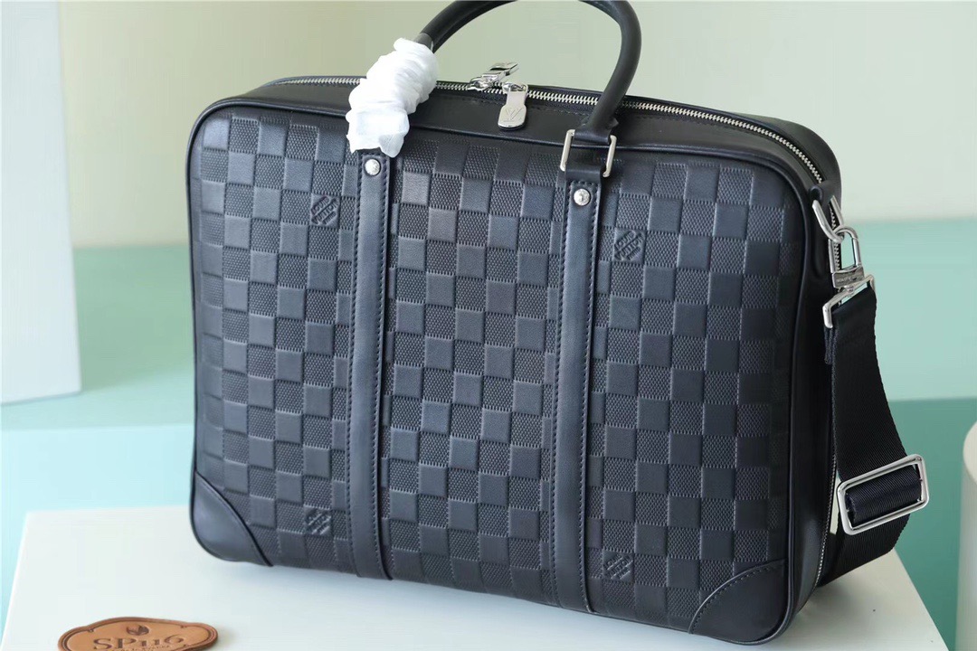 Sirius Briefcase Damier Black For Men 13.8in/35cm N45288