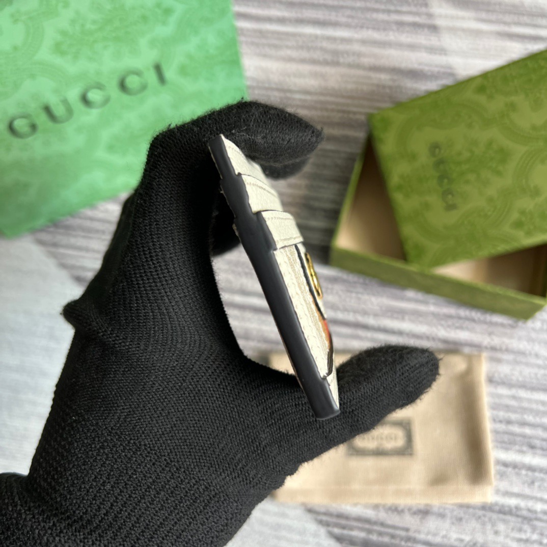 Gvc*1 Ophidia GG card case White For Men 3.9in/10cm