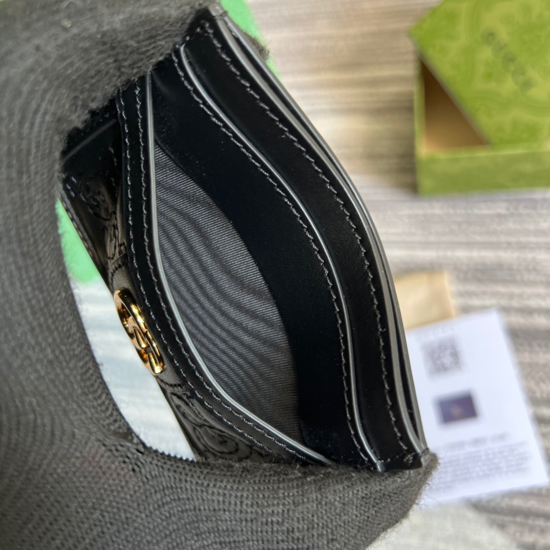 GG Portacarte GG Matelassé Black For Women‎ 723790 UM8IG 1000 3.9 in/ 10 cm