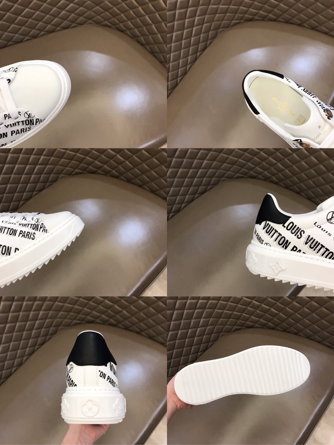 L0vis Vvtt0n Time Out Sneaker Monogram Flowers Black For Men 1A9D24