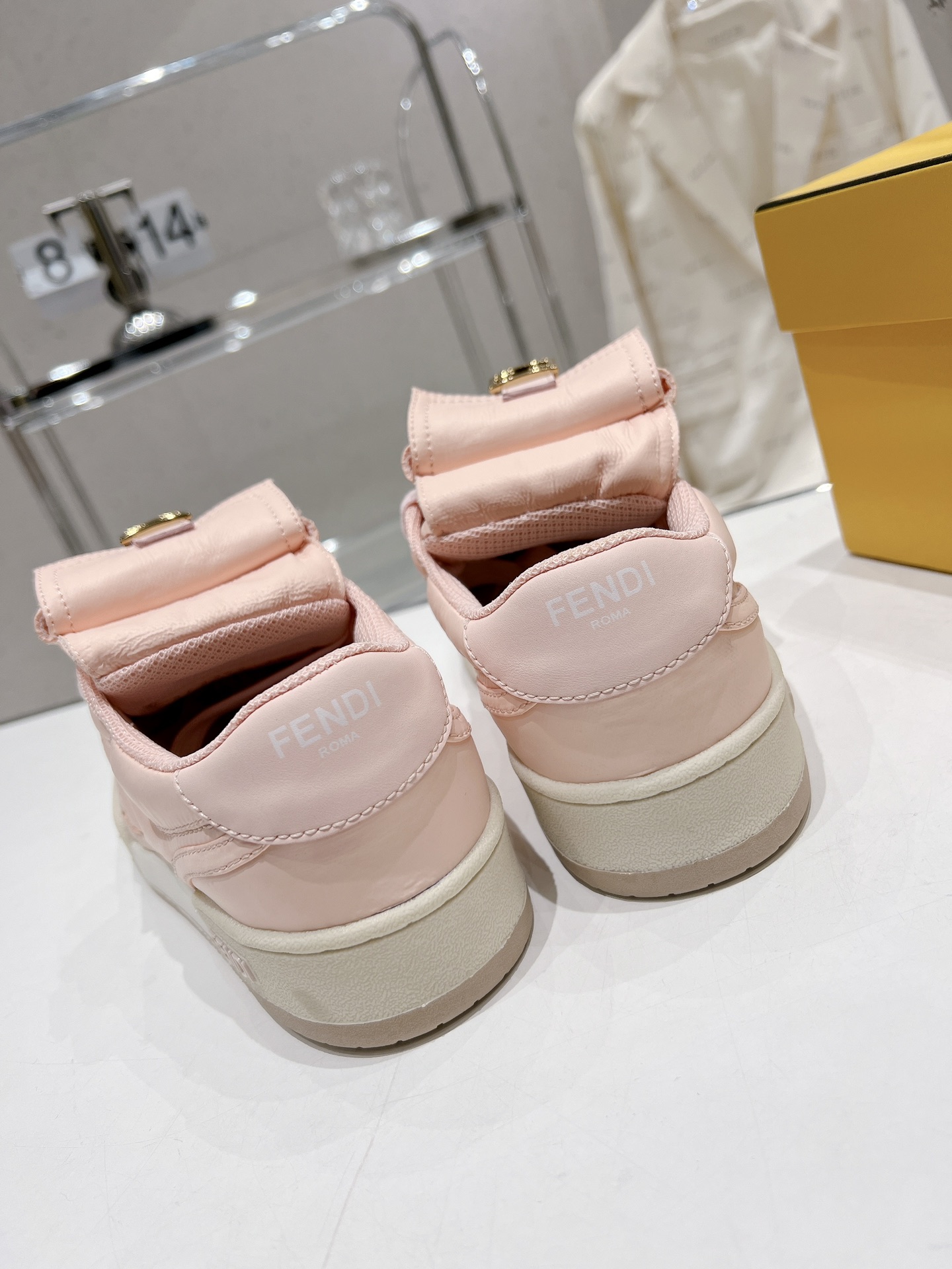 FD F**di Match Lace-Up Low-Top Sneakers Pink For Women