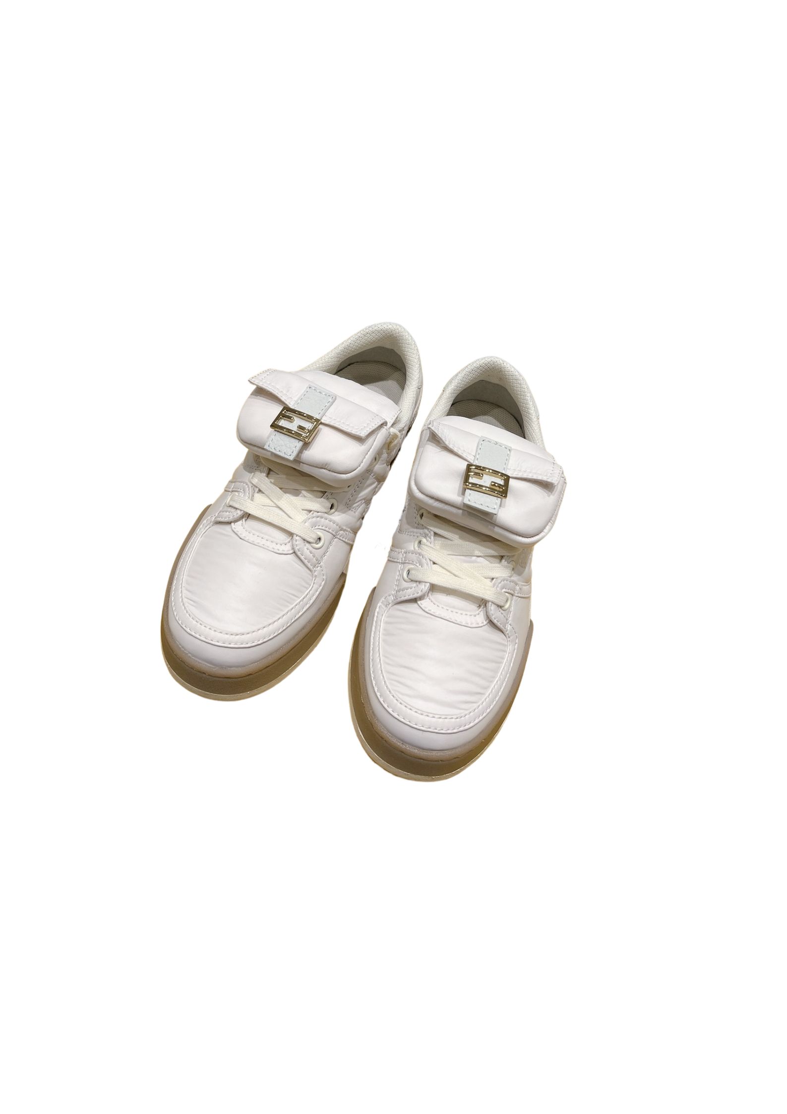 FD F**di Match Lace-Up Low-Top Sneakers White For Women