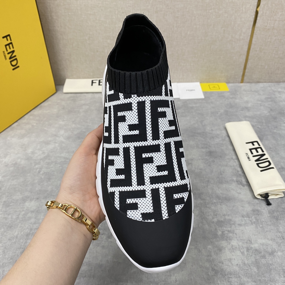 F**di FD Slip-On Sneakers Black And White For Men