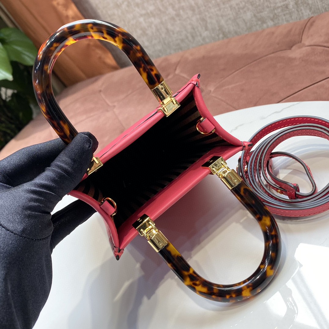 F**di FD Sunshine Mini Shopper Bag Pink For Women 7.1 in/ 18 cm 8BS051ABVLF1HB7