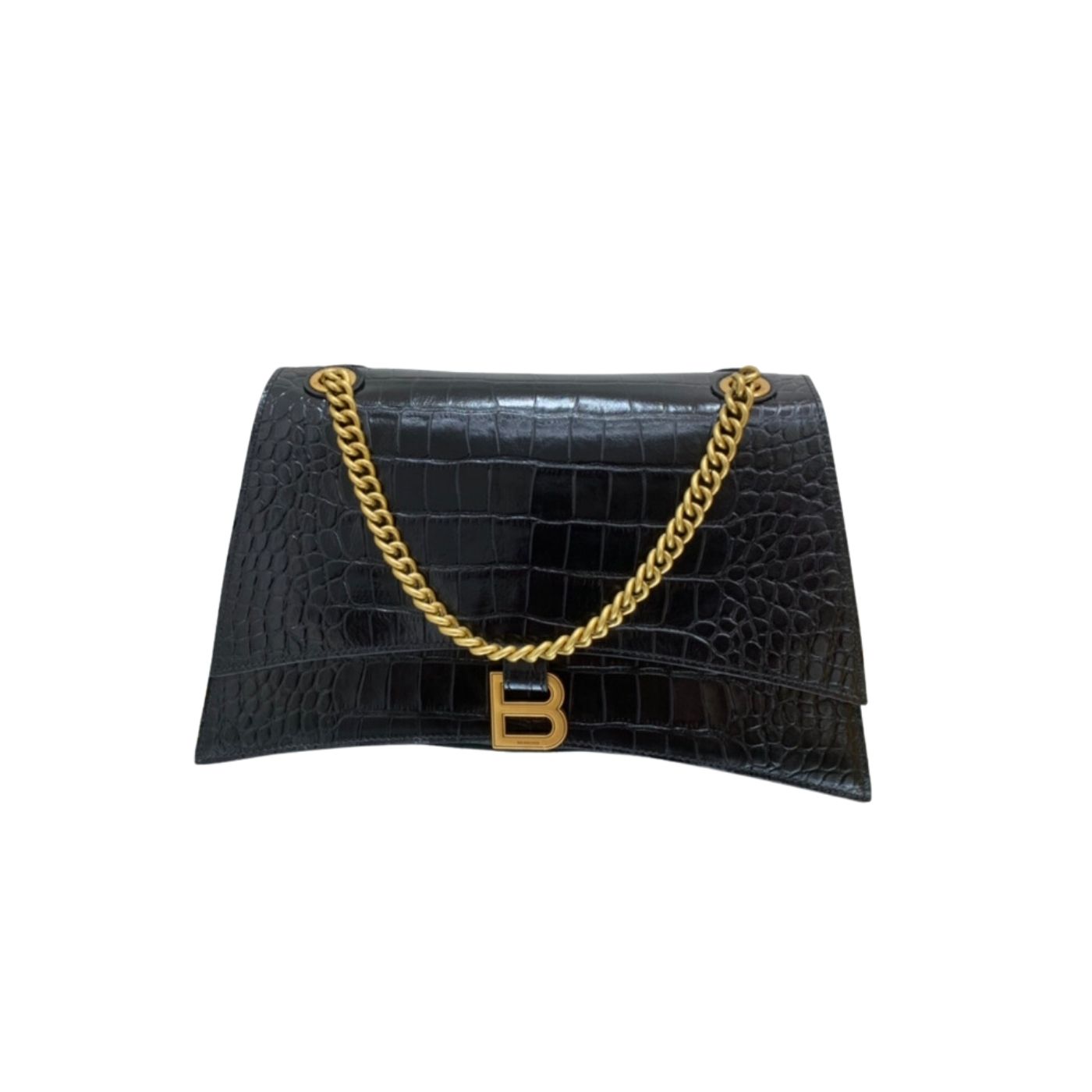 Ba1en*iaga Crush Medium Chain Bag Black/White For Women‎ 12.2in/31cm