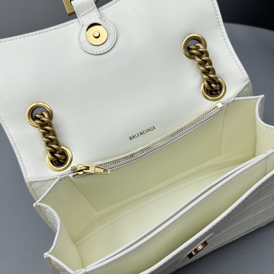 Ba1en*iaga Crush Small Chain Bag Black/White For Women‎ 9.8in/25cm 716351210IX1000