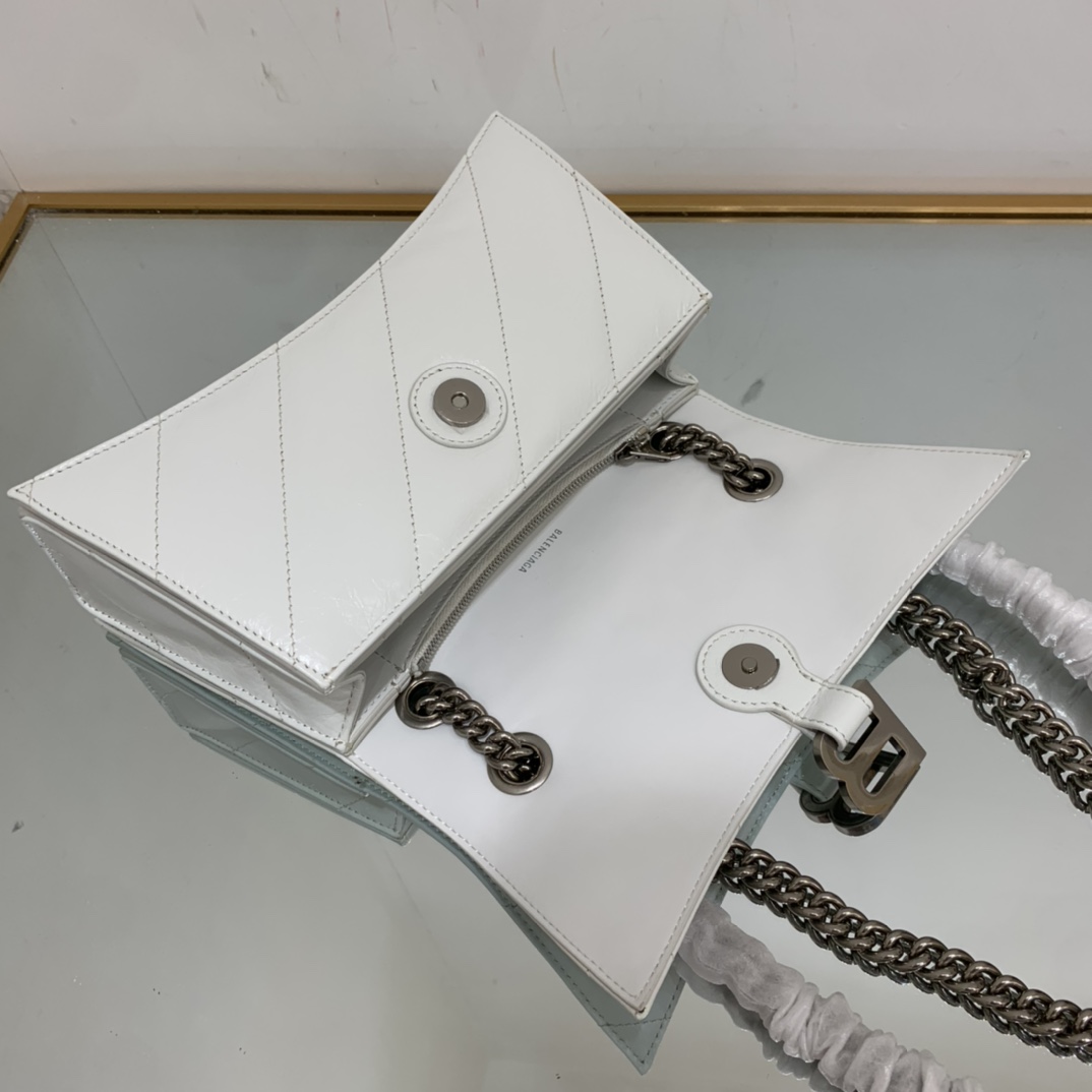 Ba1en*iaga Crush Small Chain Bag Black/Pink/Silver/White For Women‎ 9.8in/24.9cm