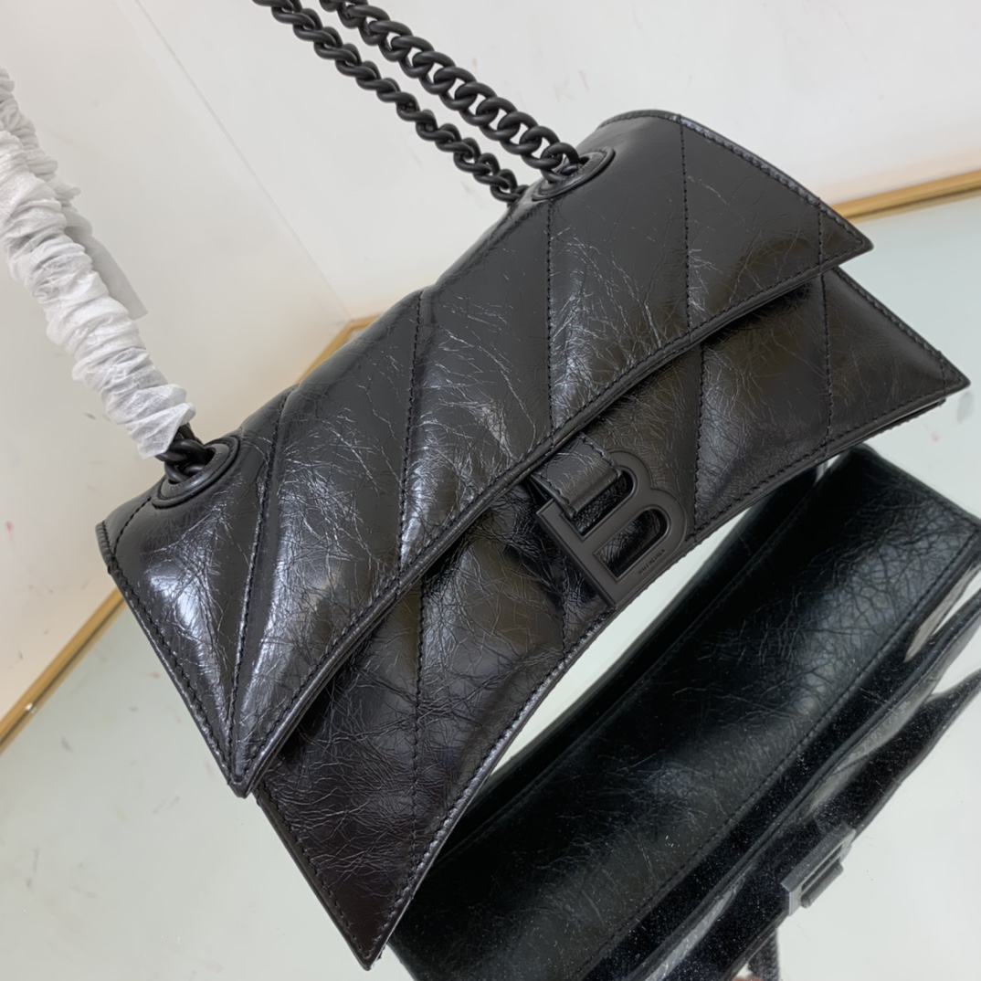 Ba1en*iaga Crush Small Chain Bag Black/Pink/Silver/White For Women‎ 9.8in/24.9cm