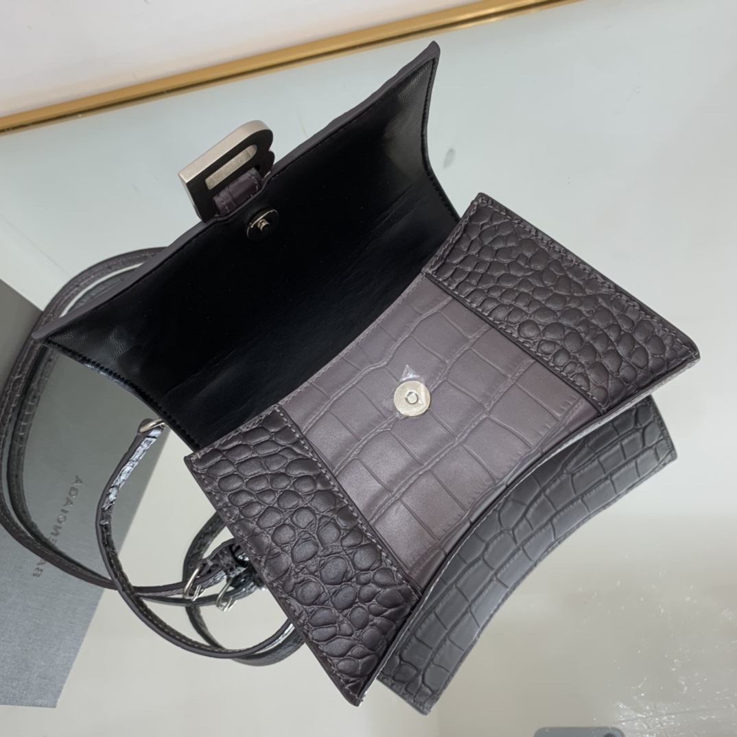 Ba1en*iaga Hourglass Small Handbag Black/Pink For Women‎ 9in/22.9cm