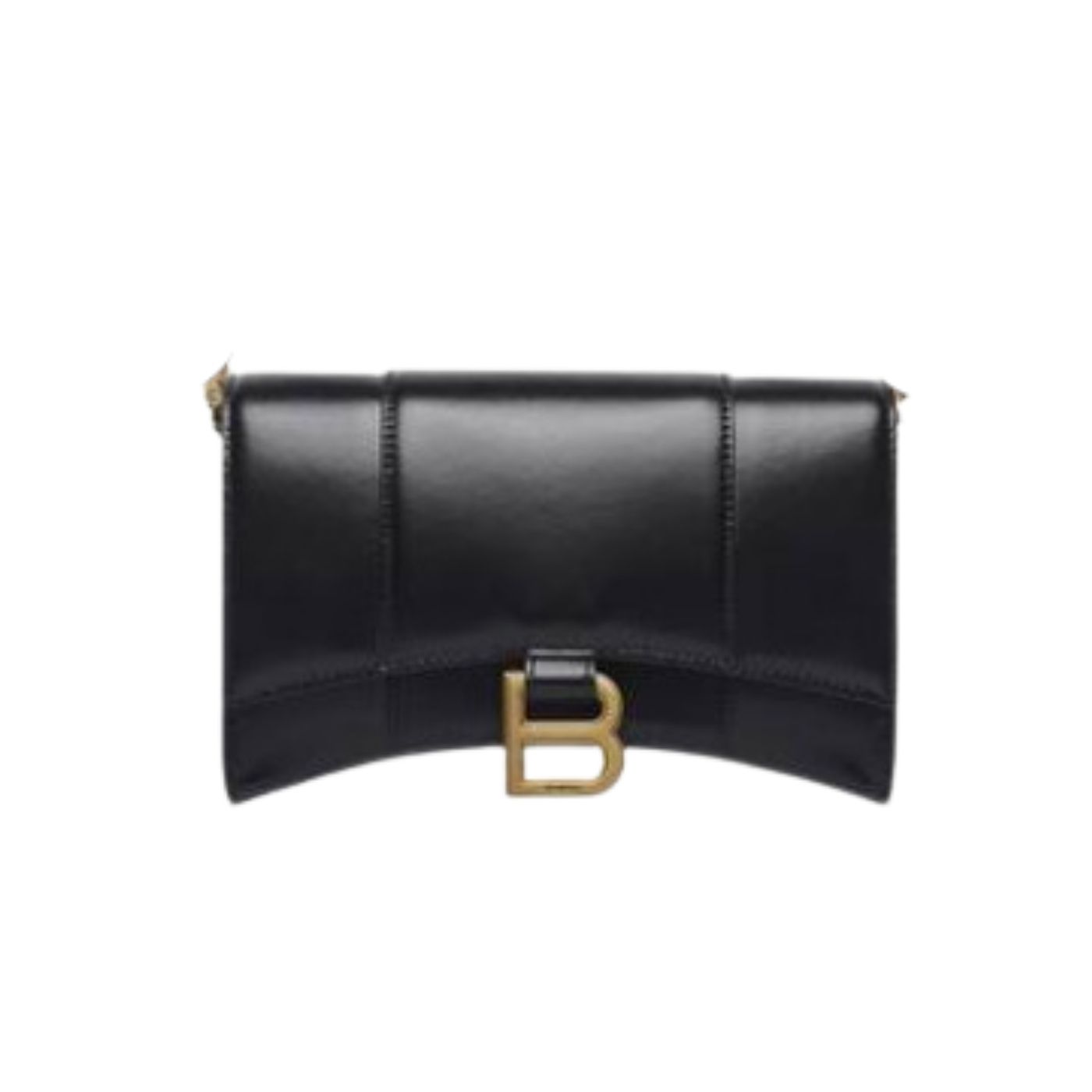 Ba1en*iaga Hourglass Wallet Black/Light Orange For Women‎ 7.6in/19cm 6560501QJ4M1000