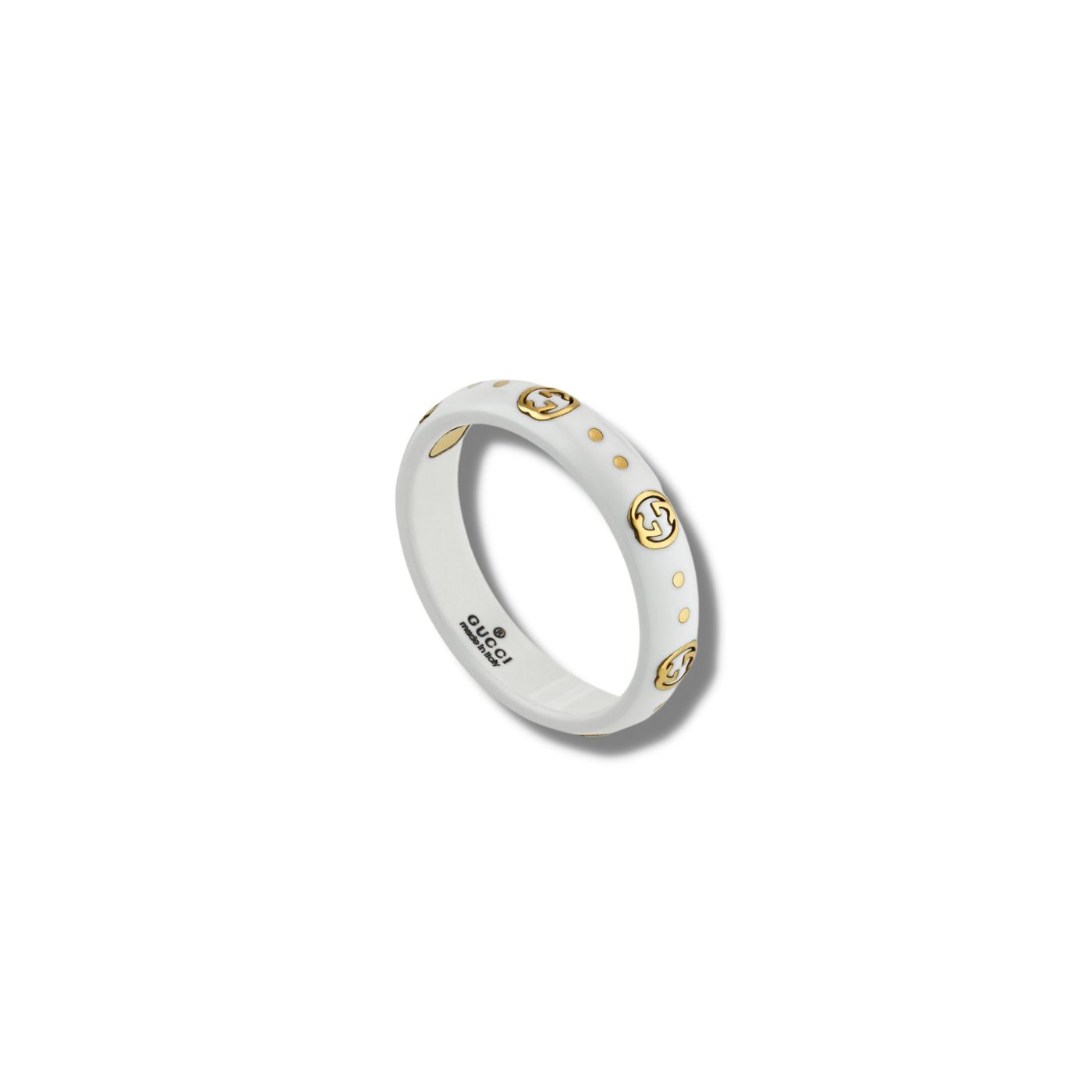 Gvc*1 Icon Ring With Interlocking G White For Women 679262 J85V5 8062