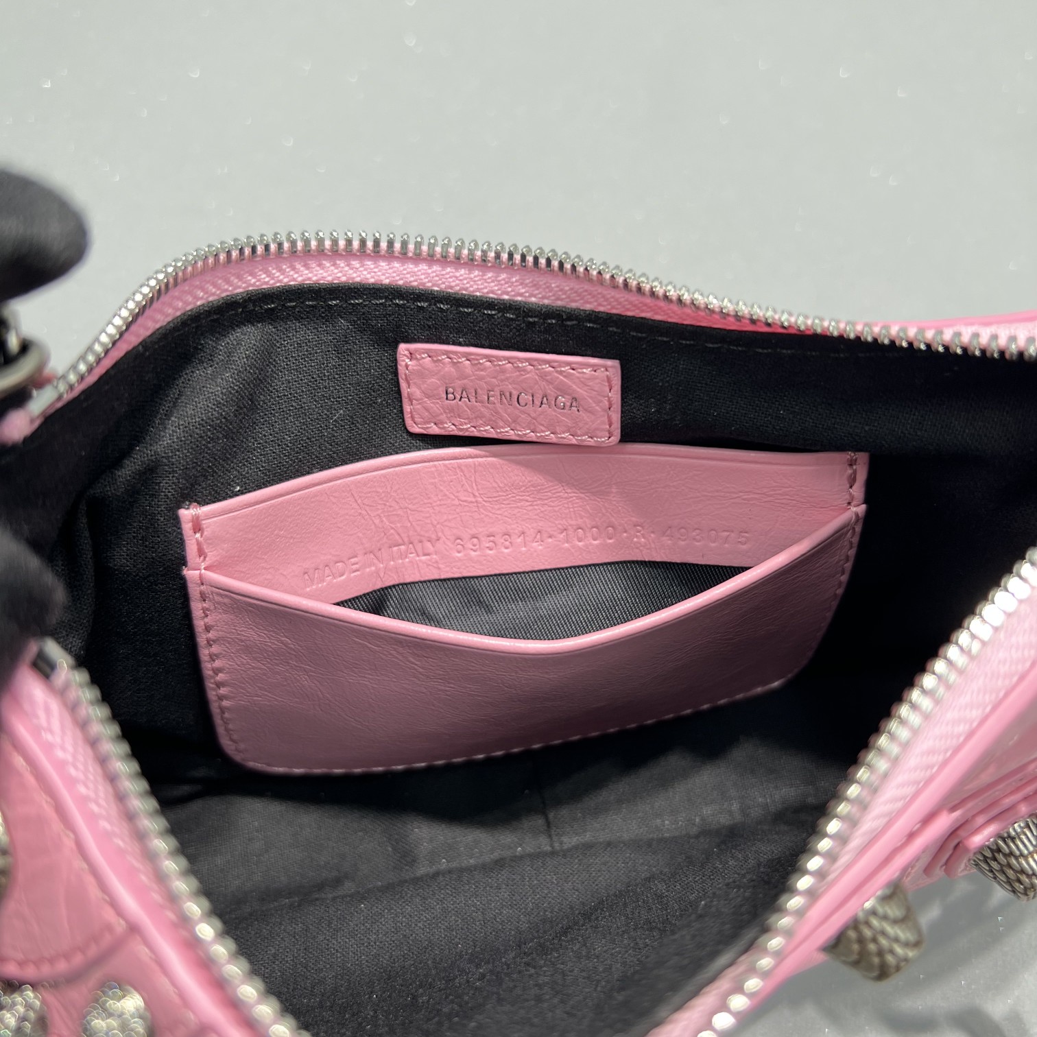 Ba1en*iaga Le Cagole Mini Bag Black/White/Pink For Women‎ 8.2in/20.8cm 6958141VG9Y1000