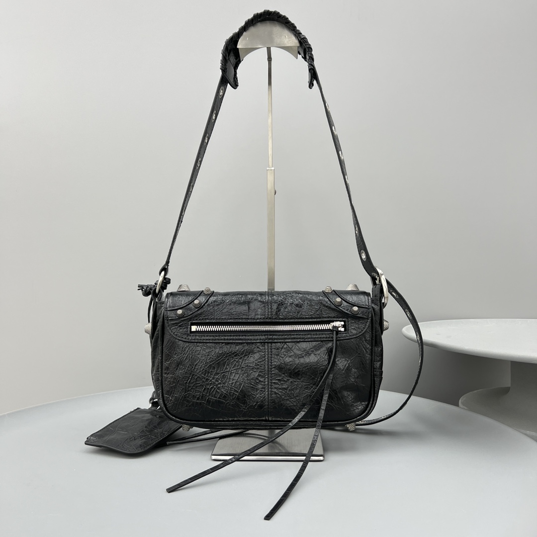 Ba1en*iaga Le Cagole XS Flap Bag Black For Women‎ 9.4in/24cm