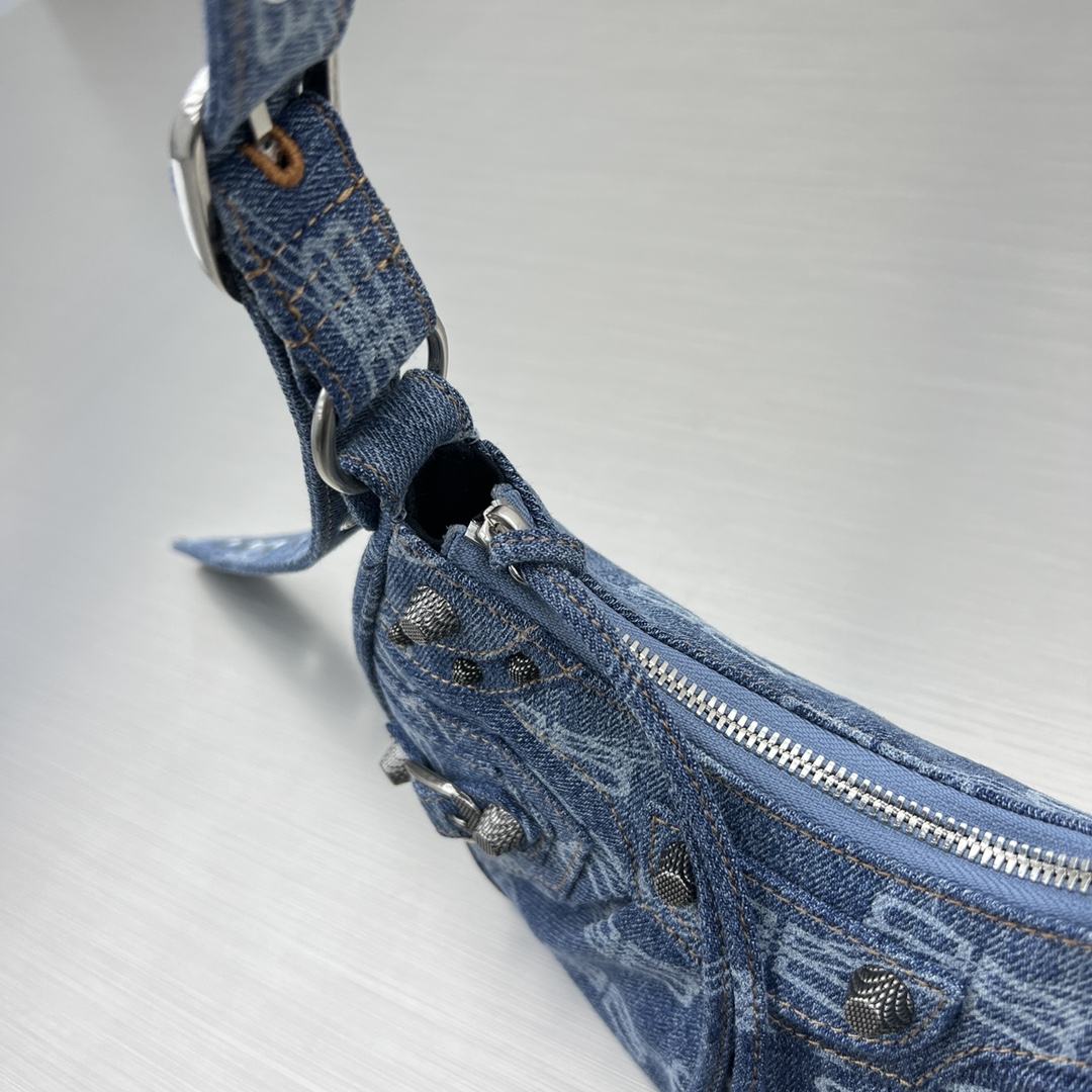 Ba1en*iaga Le Cagole XS Shoulder Bag Blue/Caramel For Women‎ 10.2in/25.9cm