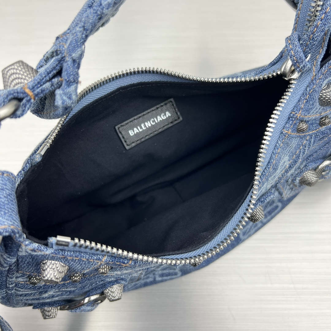 Ba1en*iaga Le Cagole XS Shoulder Bag Blue/Caramel For Women‎ 10.2in/25.9cm