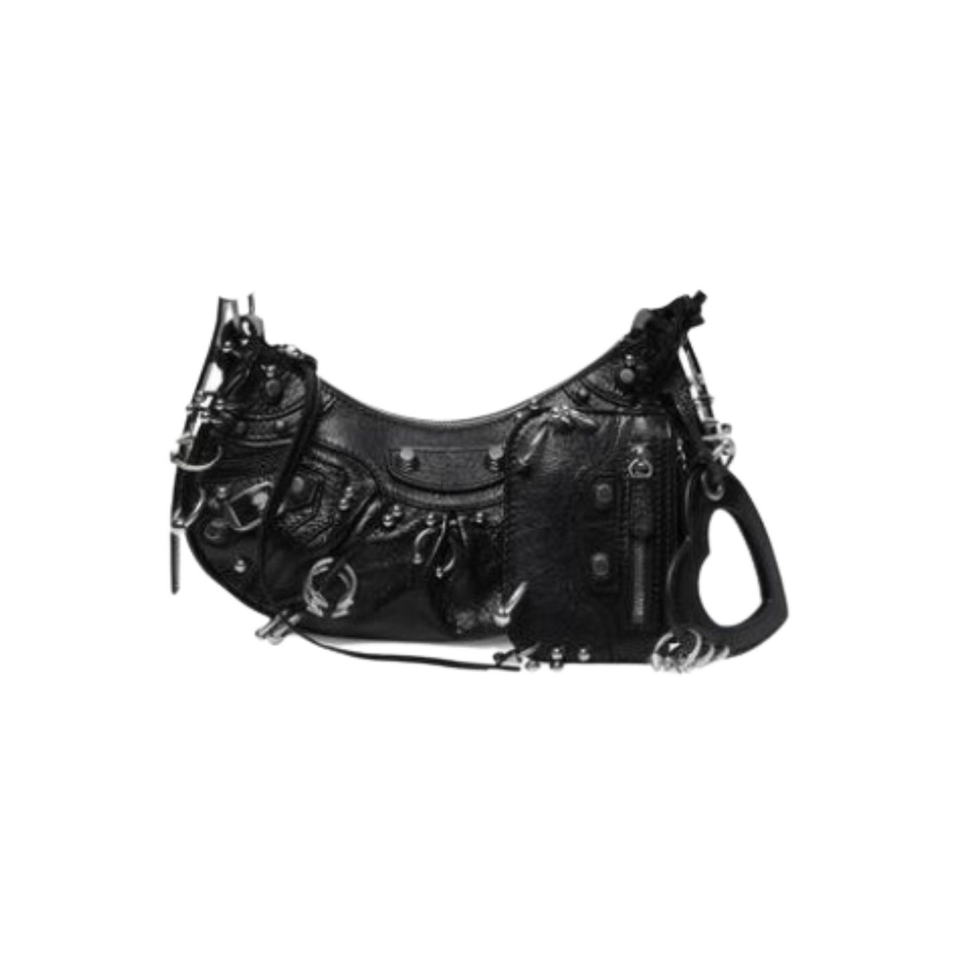 Ba1en*iaga Le Cagole XS Shoulder Bag Black/White For Women‎ 10.2in/26cm 671309210G81000