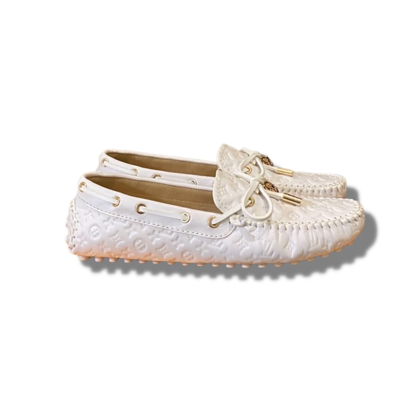 L0vis Vvtt0n Gloria Flat Loafer White For Women
