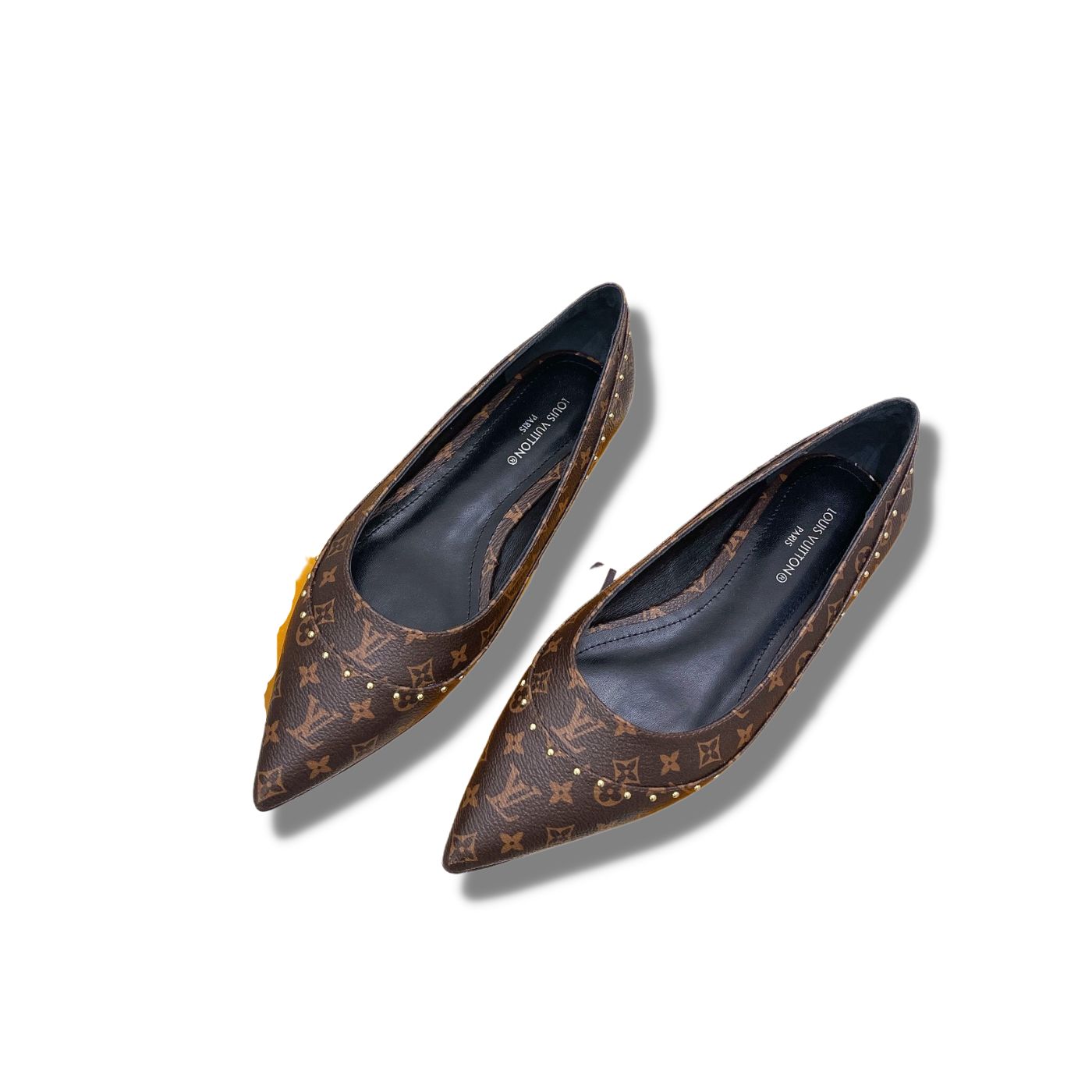 L0vis Vvtt0n Signature Flat Ballerina Brown For Women