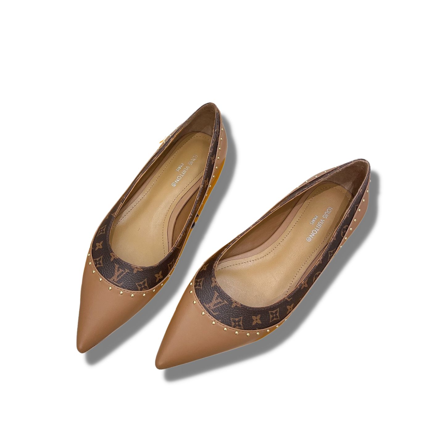 L0vis Vvtt0n Signature Flat Ballerina Brown For Women
