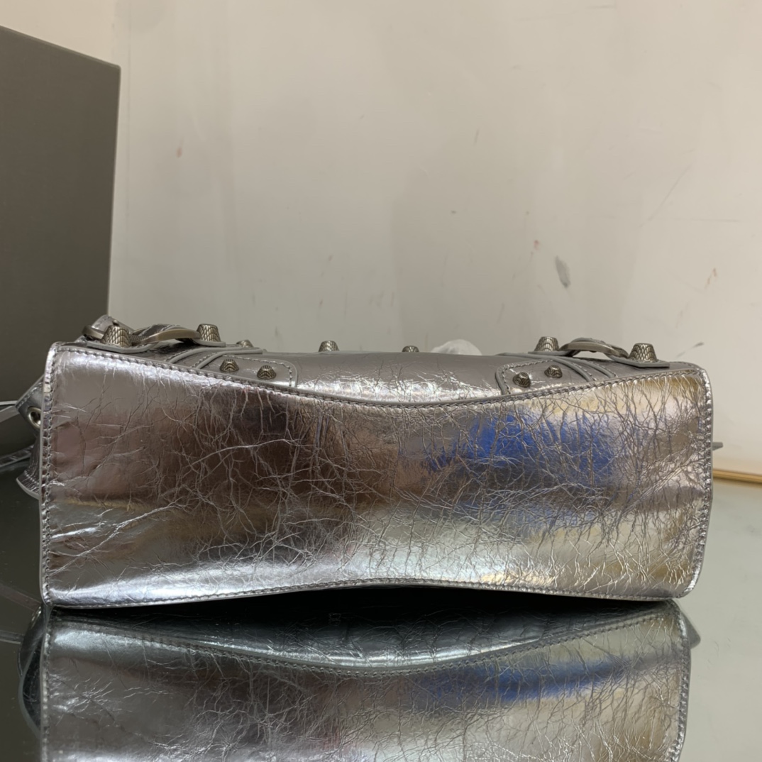 Ba1en*iaga Neo Cagole City Small Handbag Black/Silver For Women‎ 13in/33cm