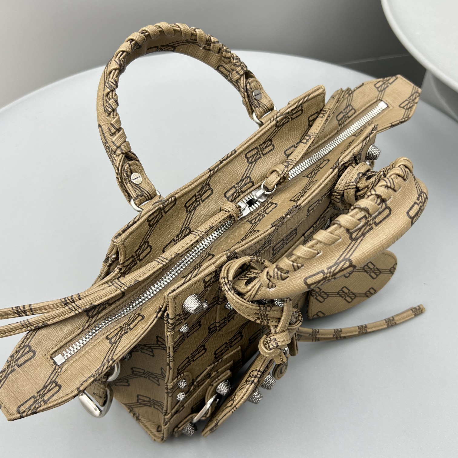 Ba1en*iaga Neo Cagole XS Handbag Blue/Caramel For Women‎ 10.2in/26cm