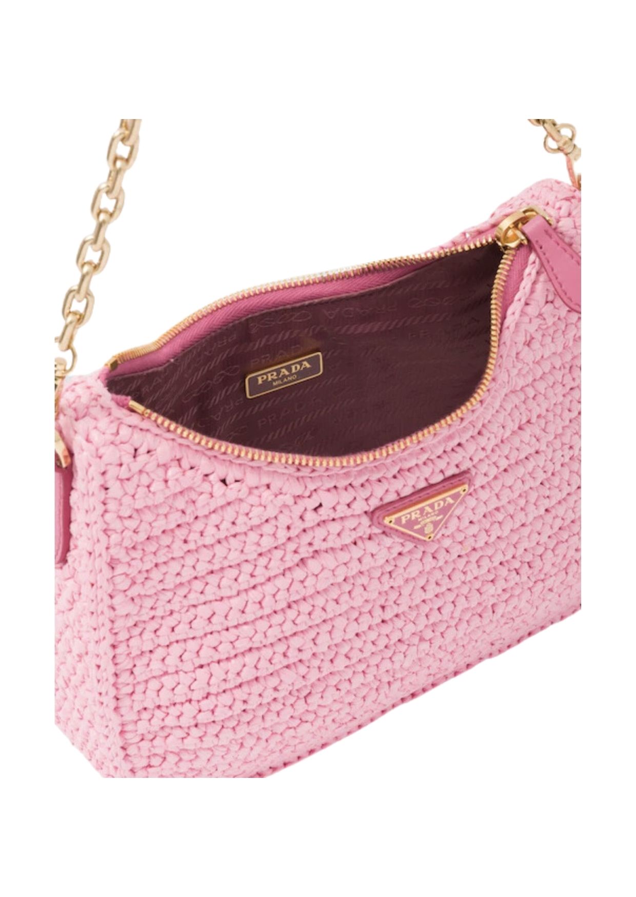 Pra*a Re-Edition 2005 Raffia Bag Pink For Women 1BH204_2A2T_F0442_V_V9L