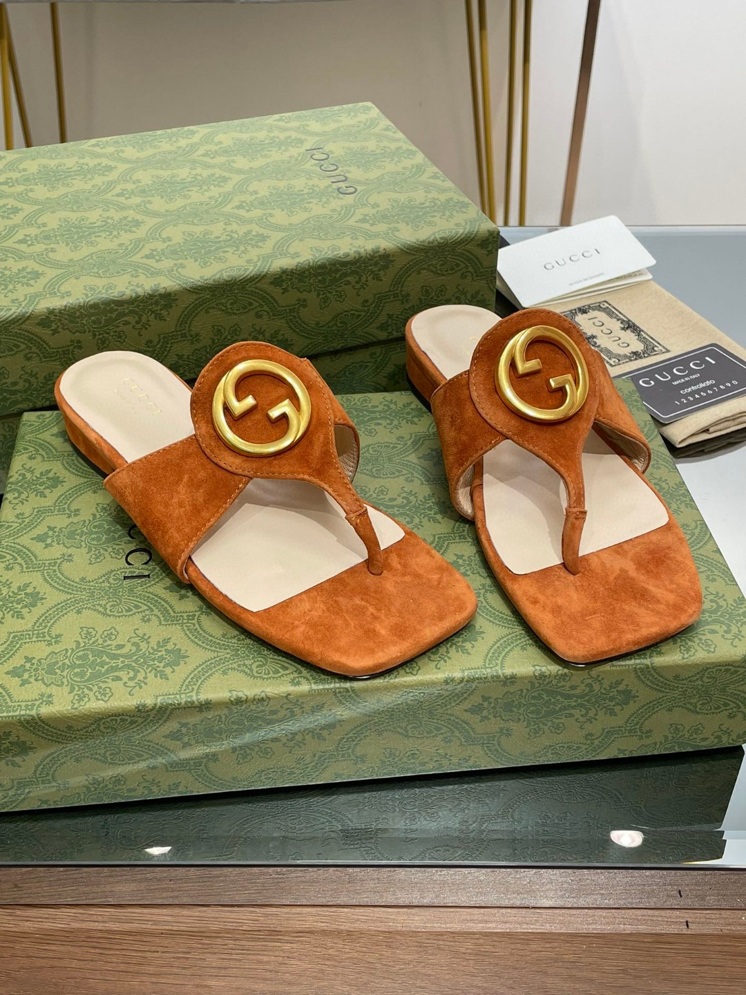 Gvc*1 Blondie Thong Sandal In Soft Brown For Women ‎‎