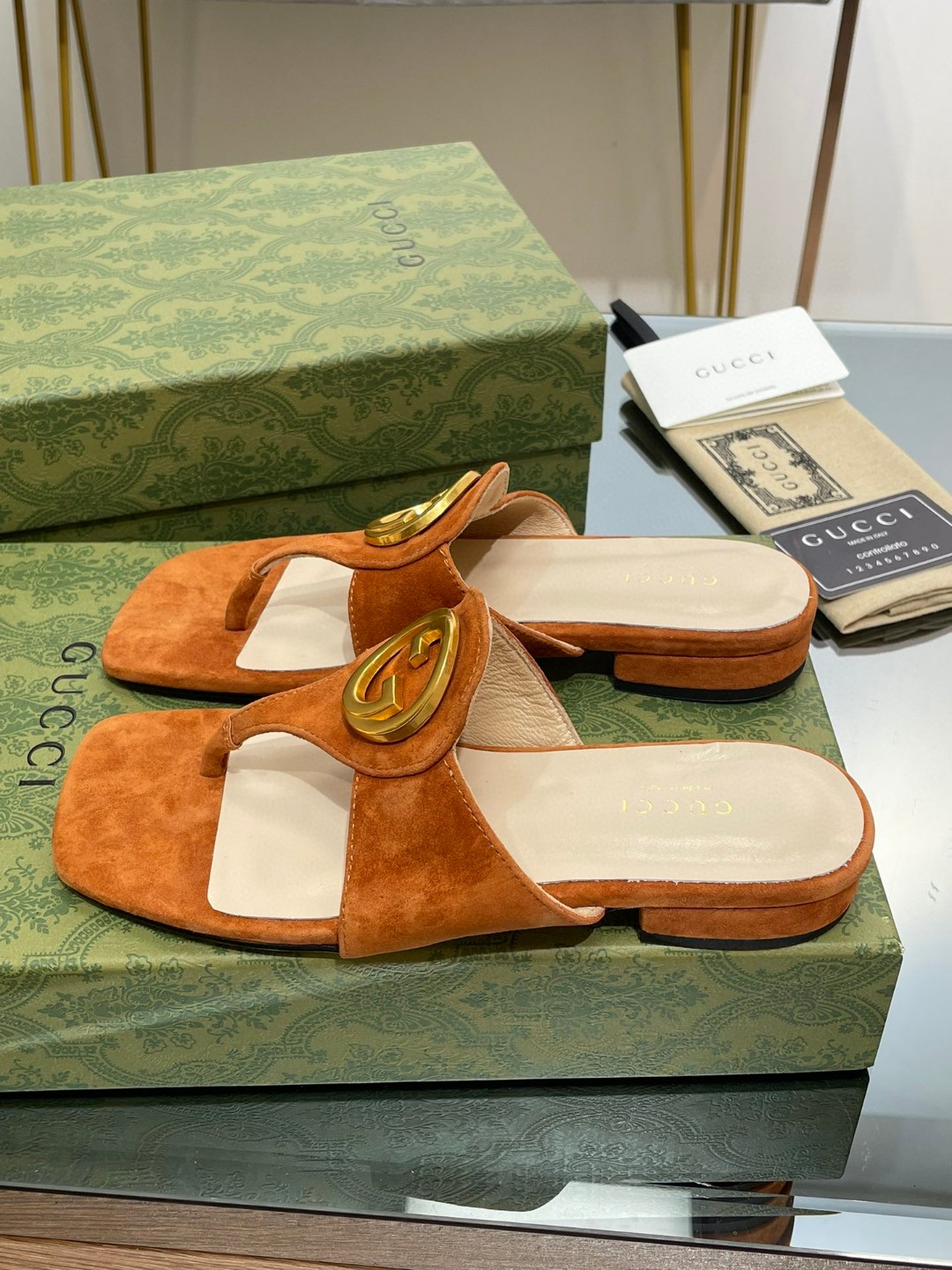 Gvc*1 Blondie Thong Sandal In Soft Brown For Women ‎‎