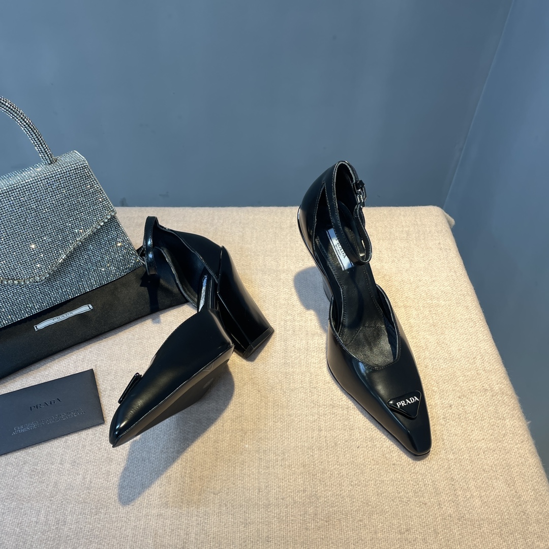 Pra*a Brushed Pumps Black For Women 3.7 in/ 9.5cm 1I982M_055_F0002_F_A095