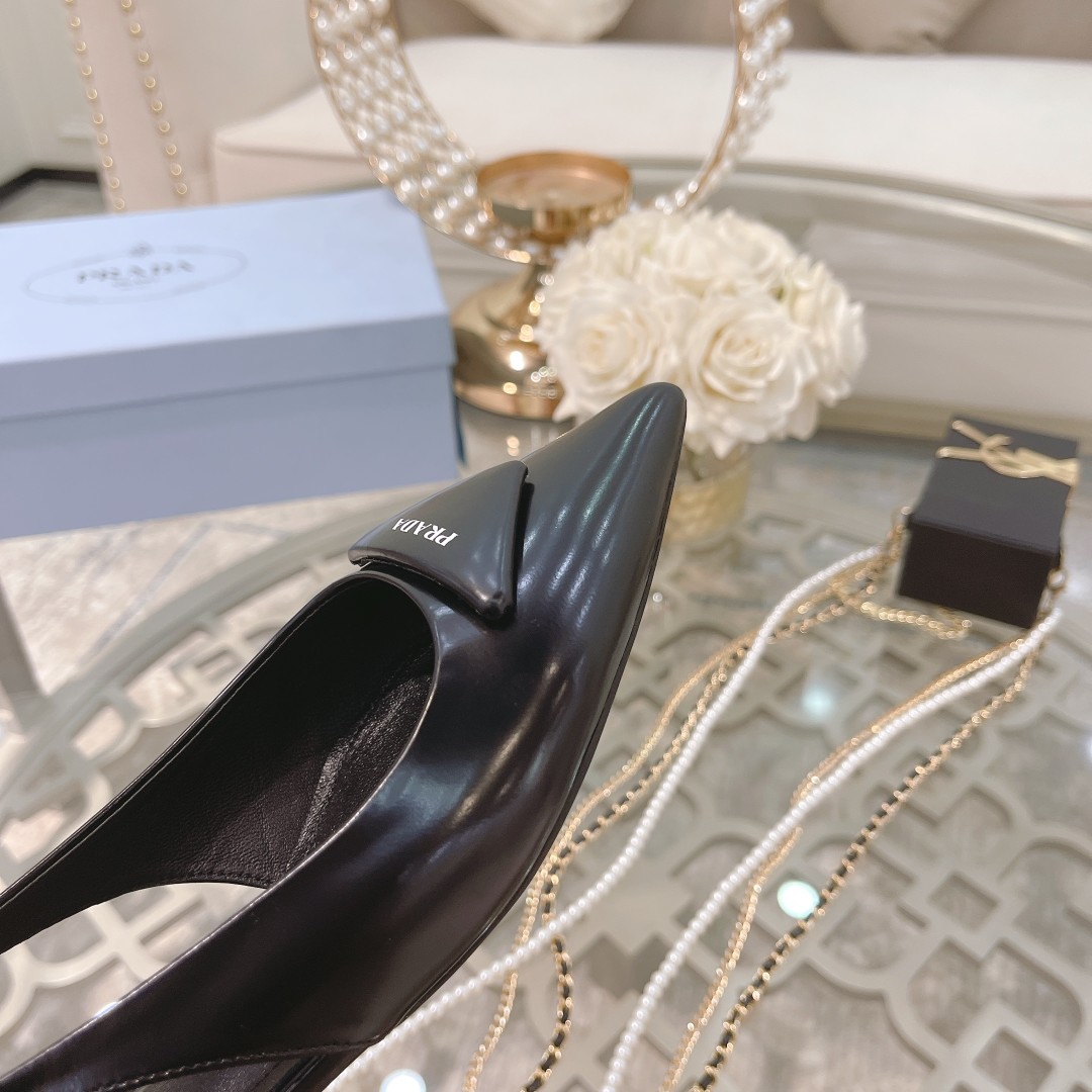 Pra*a Brushed Slingback Pumps Light Black For Women 0.4 in/ 1 cm