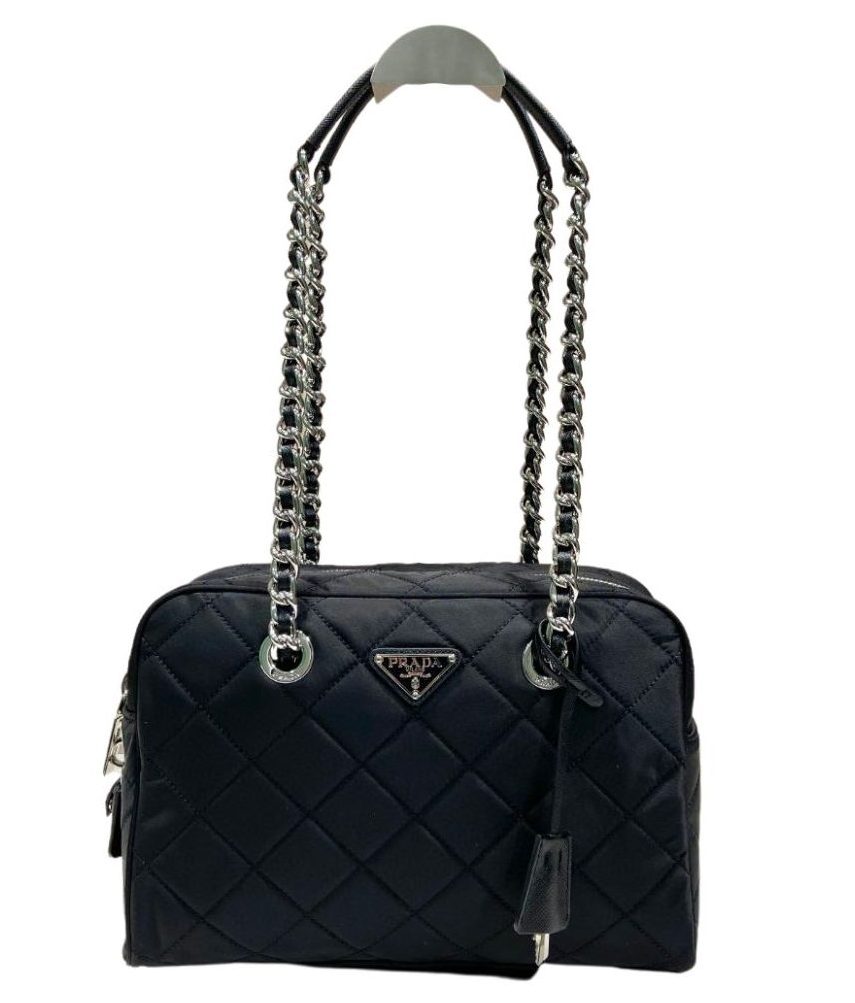 Pra*a Chain 2way Bag Black For Women 11.8 in / 30 cm