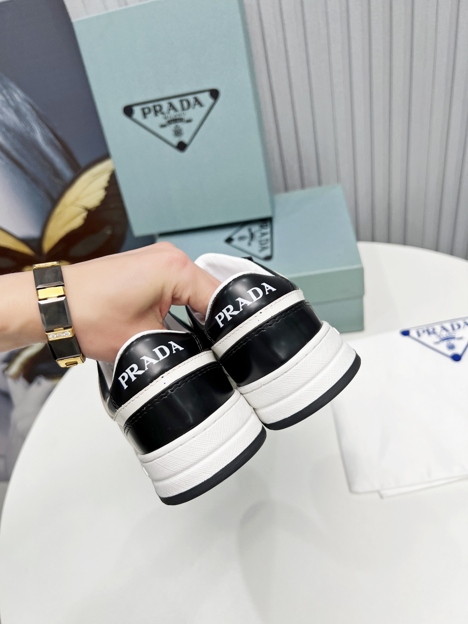 Pra*a Downtown Sneakers Black For Women 1.2 in/ 3 cm 1E792M_3LKG_F0964_F_030