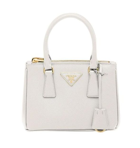 Pra*a Galleria Saffiano Mini Bag White/Beige/Blue/Dark Blue For Women 7.8 in / 20 cm 1BA906_NZV_F0009_V_EOM