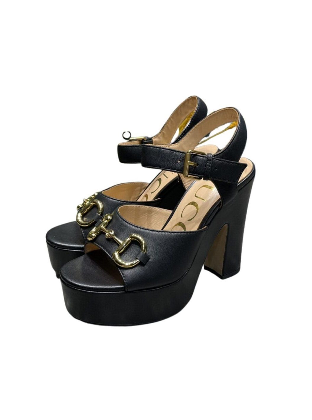 Gvc*1 Platform Sandal With Horsebit Black For Women 674776 BKO00 1000