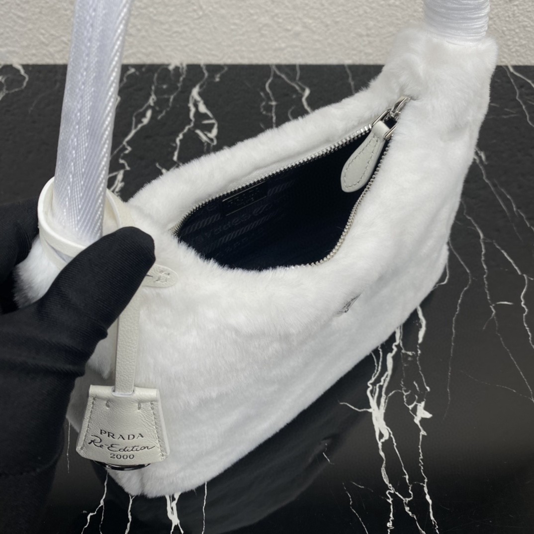 Pra*a Re-Edition 2000 Mini Bag Black/White/Pink For Women 8.6 in / 22 cm 1NE515_2DUE_F0002