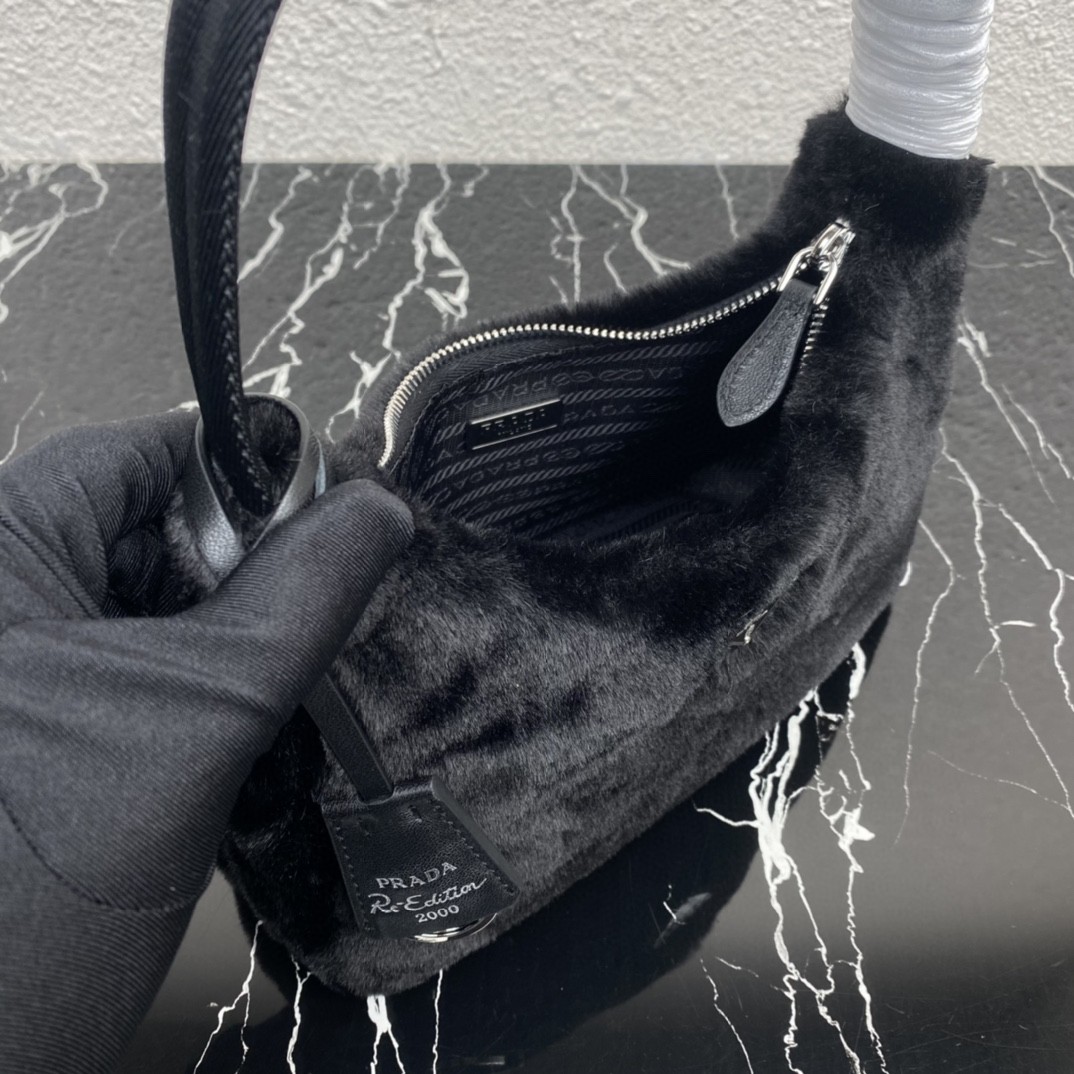 Pra*a Re-Edition 2000 Mini Bag Black/White/Pink For Women 8.6 in / 22 cm 1NE515_2DUE_F0002