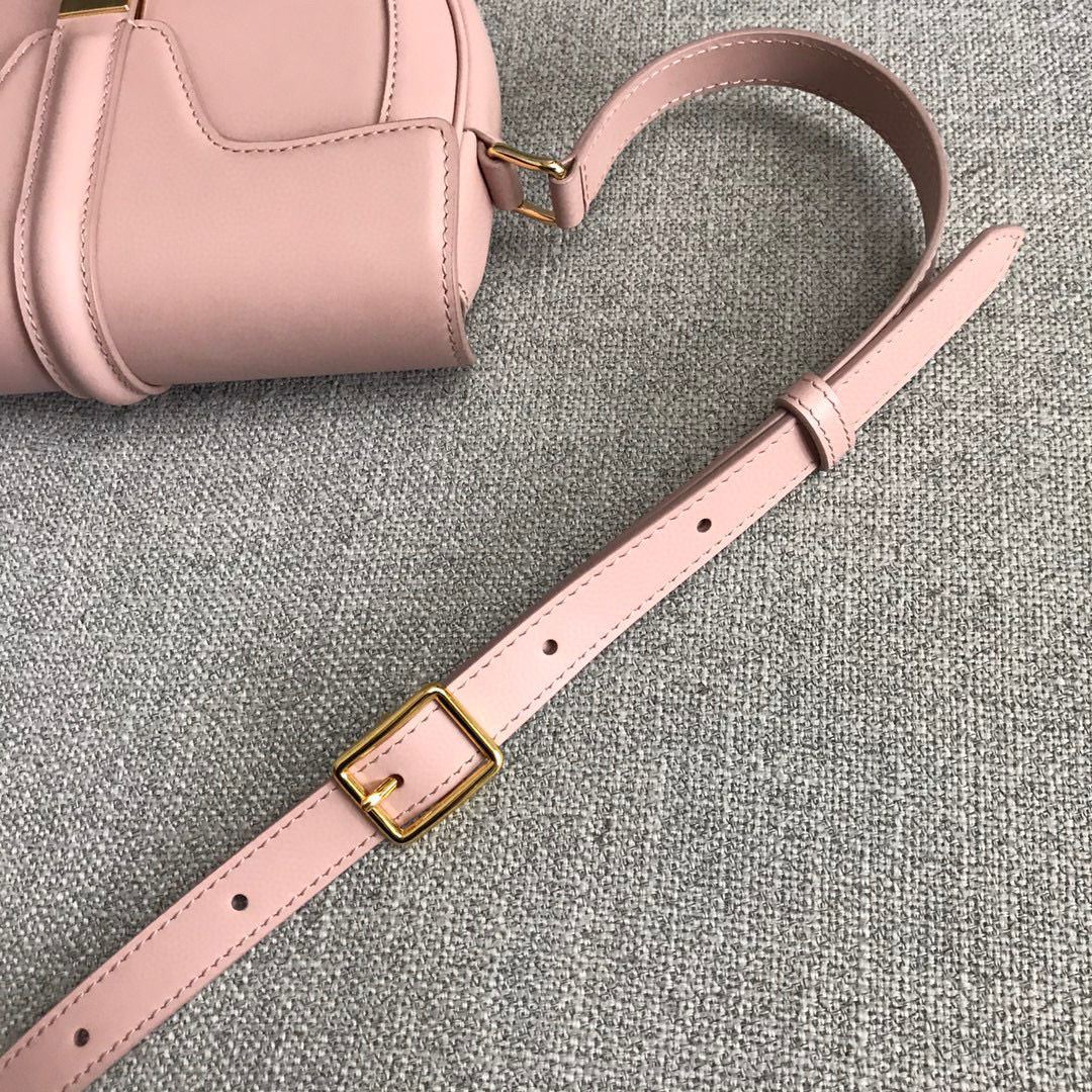 Ce1i*e Small Besace 16 Bag In Satinated Black/White/Light Pink For Women‎ 7in/19cm 188013BEY.38NO