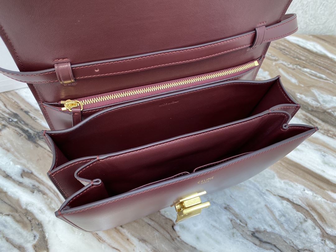 Ce1i*e Teen Classic Bag In Box Black/Brown/Red/Burgundy/Green/Dark Red For Women‎ 7in/18.5cm 192523DLS.38NO