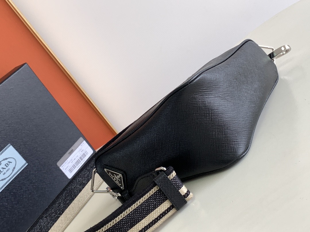 Pra*a Saffiano Pra*a Triangle Bag Green/Black/White For Women 11.1 in / 28 cm 2VH155_2FAD_F0458_V_OOO