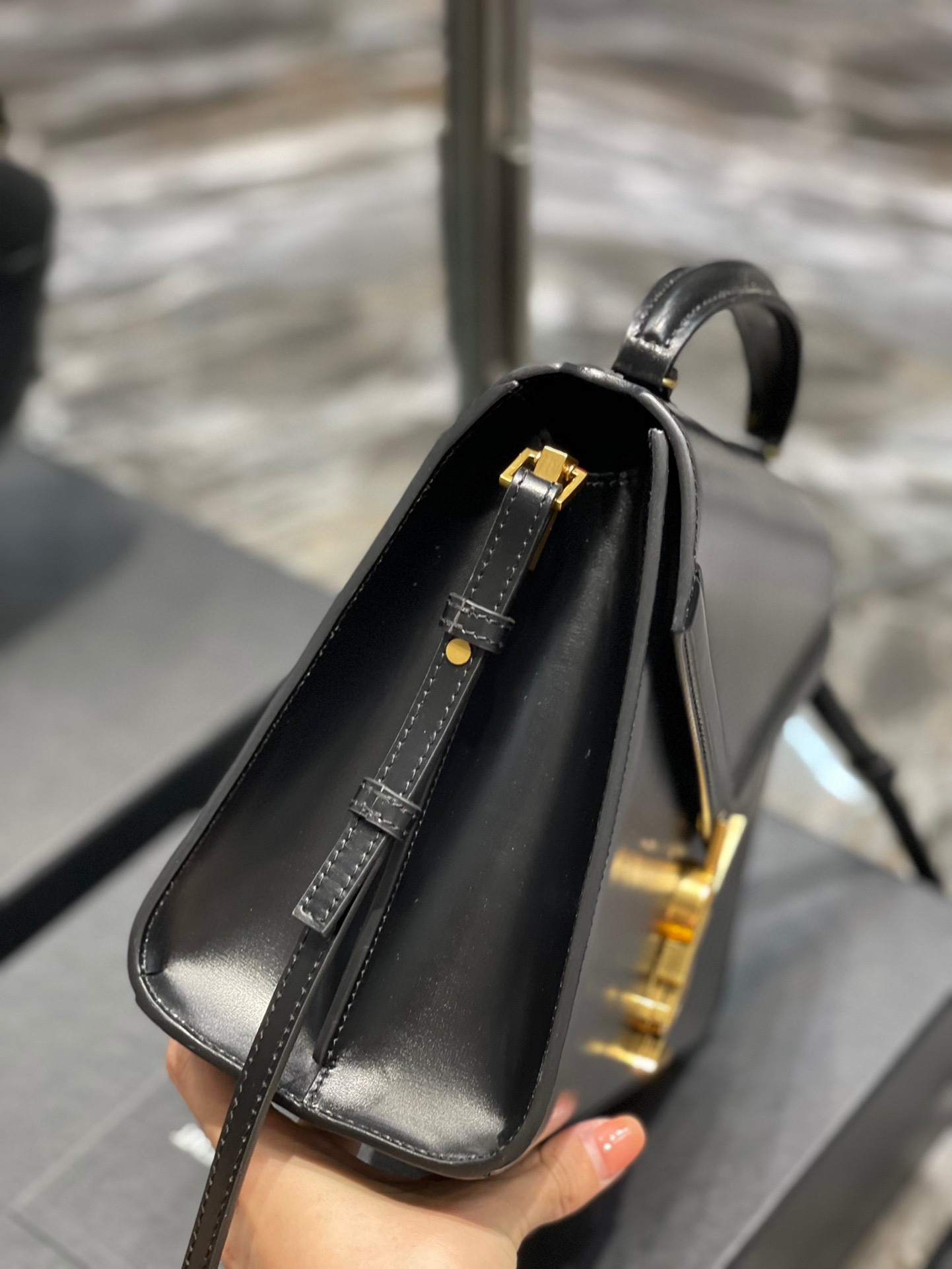 Sa1nt Lau*nt Cassandra Medium Top Handle Bag Black/White/Burgundy/Grey/Brown For Women‎ 9.6in/24.5cm